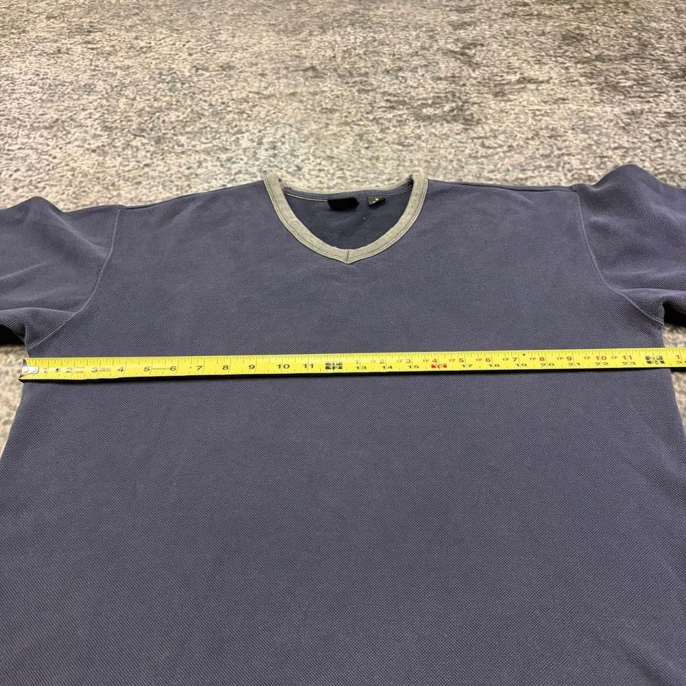 Vintage Y2K Mossimo Sweatshirt V-Neck Mens Medium Navy Blue Grunge Skater - Picture 7 of 8